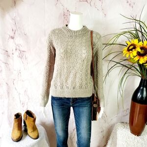 English Factory Wool Mohair Blend Women's Beige Sweater